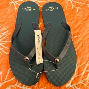 Coach Flip-Flops - New With Tags, Size 11, Dusty Blue.